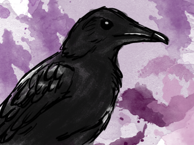 Crow with fancy watercolors ooo!